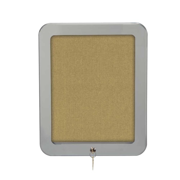 Outdoor Enclosed Combo Board, 72"x36", Satin Frame/Burgundy & Burgundy